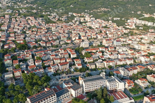 Preview: Aerial shot of buildings in the city of Makarska, Croatia