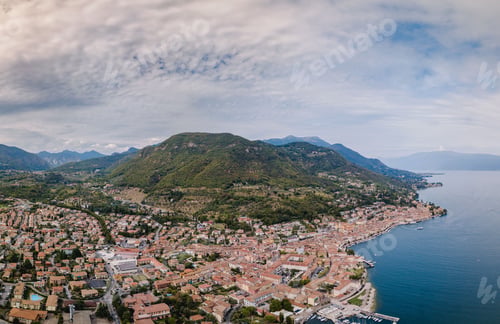 Preview: Aerial shot of Lake Garda in the province of Brescia, Lombardy