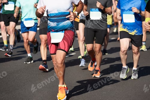 Preview: Runners on the street. Healthy lifestyle. Marathon. Endurance
