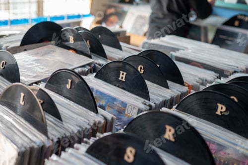 Preview: Vinyl records seen inside record store
