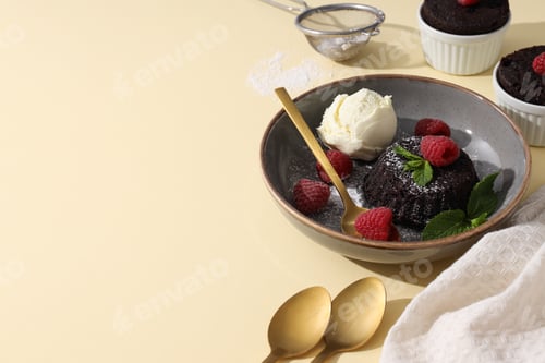 Preview: Chocolate fondant, concept of delicious sweet food