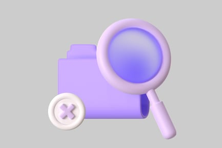 Preview: Purple folder with magnifying glass and circular icon.