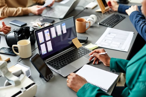 Professionals Collaborating in a Modern Business Office