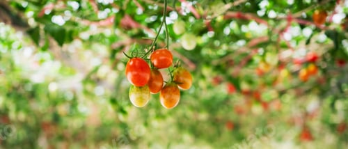 Preview: Tomatoes growing on an organic farm, cultivated as a natural agricultural product.