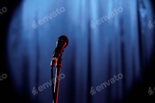 Preview: Microphone of comedian of stand up club
