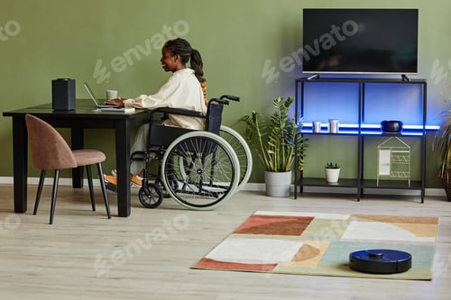 Preview: Woman in Wheelchair in Modern Home