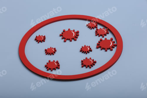 Preview: virus defence concept, barrier against virus infection.