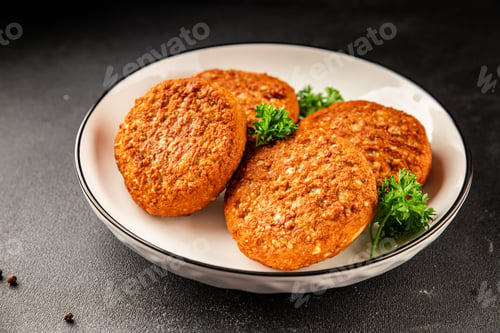 Preview: Soy meat cutlets vegetarian and vegan food no meat product preparation tasty snack fresh