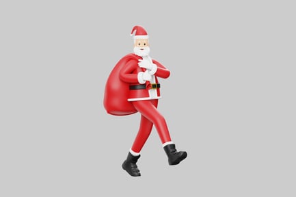 Preview: Cartoon santa claus carrying bag
