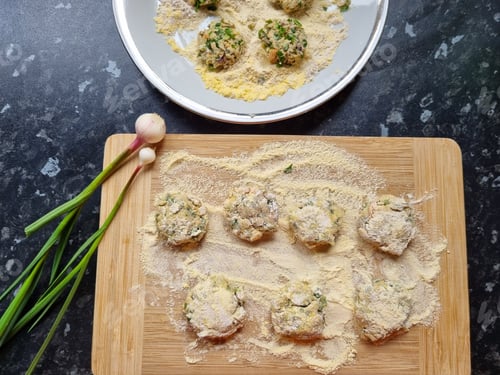Preview: Fish cakes with herbs and organic garlic