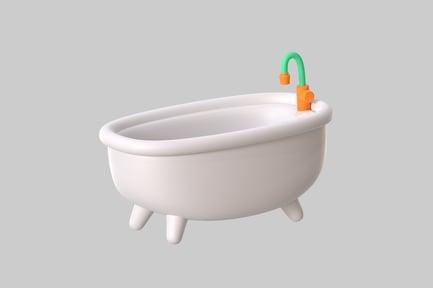 Preview: Cartoonish bathtub with faucet