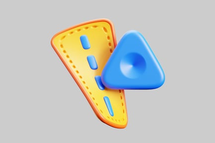 Preview: Decorative Piece in Blue and Yellow Tones with Triangular Accent