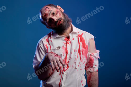 Preview: Scary undead zombie looking crazy evil
