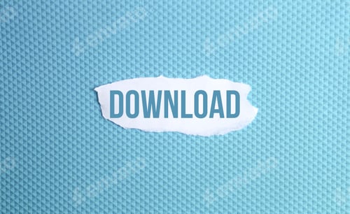 Visualização: um papel rasgado escrito com o download da inscrição em um fundo azul