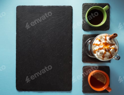 Preview: cup of coffee, tea and frappe