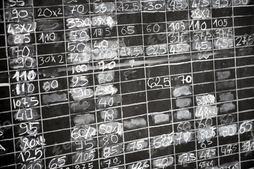 Preview: Grungy blackboard with columns of numbers