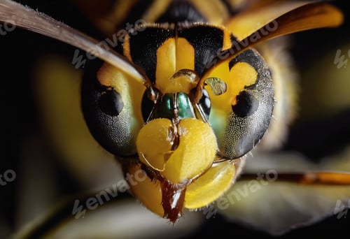 Preview: Macro shot of a wasp's face