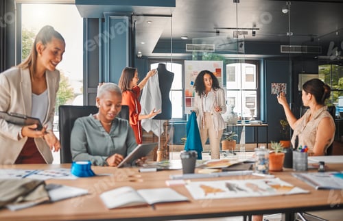 Preview: A vision coming together. Shot of a group of female designers working in an office.