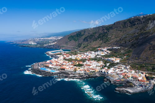 Preview: Beach in Tenerife, Canary Islands, Spain.Aerial view of Garachiko in the Canary Islands