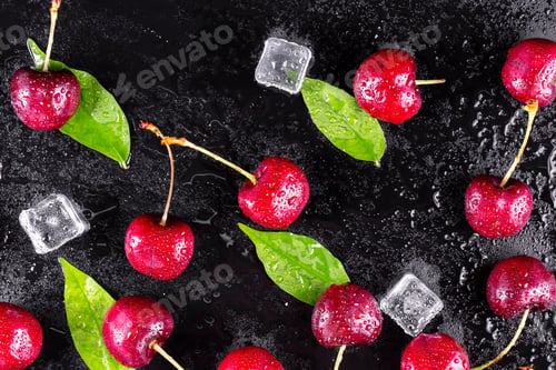 Preview: Fresh ripe cherries for background