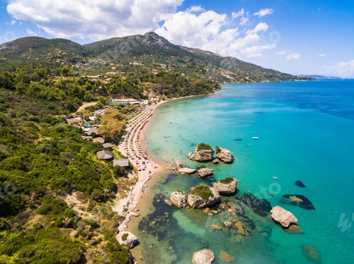 Preview: Aerial view of Porto Zorro Azzurro beach in Zakynthos (Zante)