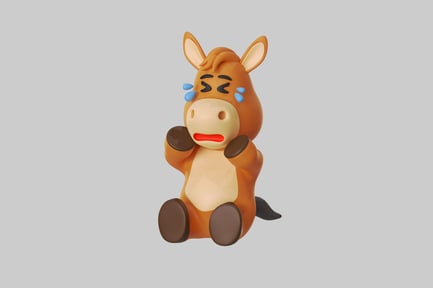 Preview: Crying cartoon horse sitting pose