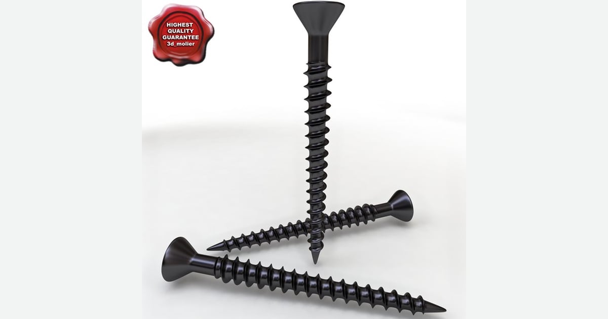 Triangular arrangement of three black screws 3D, Incl. construction ...