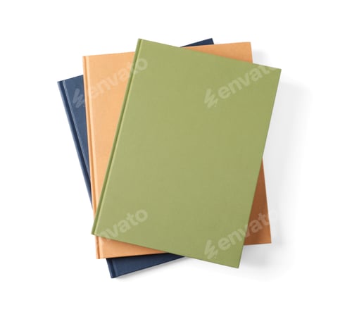 Preview: Hardcover books isolated on white, top view