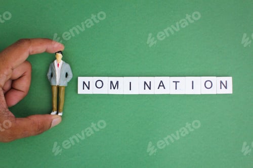 Preview: letters of the alphabet with the word nomination.