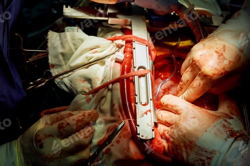 Preview: Surgeon with her team performing surgery on patient in hospital operating room