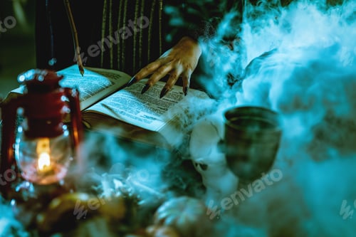 Preview: Witch's Hand On Magic Book