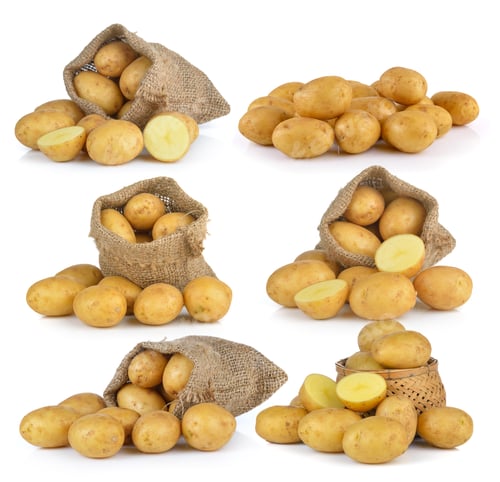 Preview: potato isolated on white background