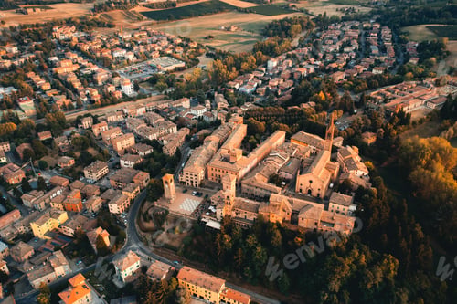 Preview: Aerial view of Castelvetro village. Modena Italy.