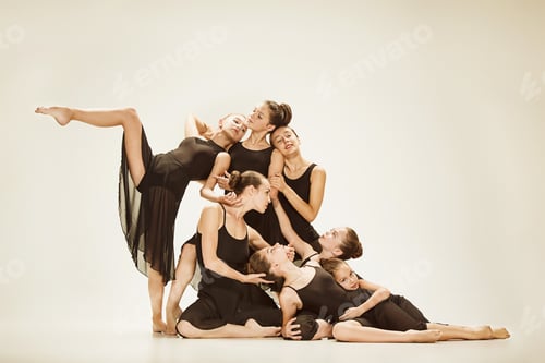 Preview: The group of modern ballet dancers