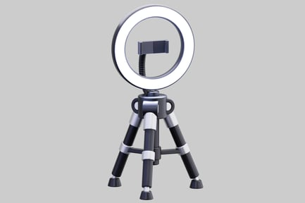 Preview: 3D Ring Light Tripod Icon