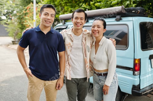 Preview: Happy Friends Travelling By Van