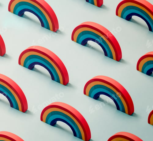 Preview: Progress Pride Flag Rainbow Colours Background Pattern . LGBT Progress Pride Flag