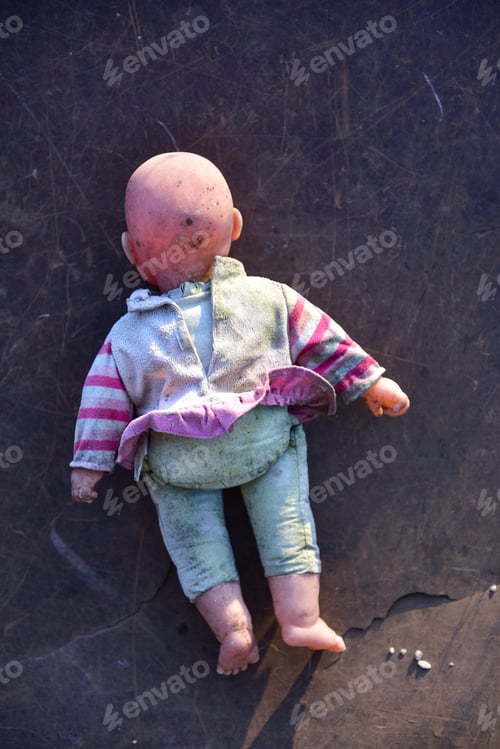 Preview: Old dirty doll. old, objects, creepy, without hair, body, female, life, doll