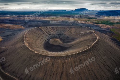 Preview: Large Hverfjall volcano crater is Tephra cone in Myvatn area at Iceland