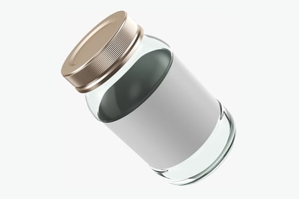 Preview: Clear Glass Jar with Partially Closed Gold Lid