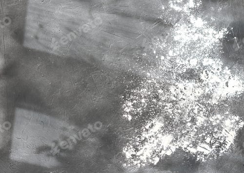 Preview: flour on grey background.