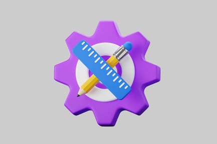 Vista previa: Equipo de diseño con regla y lápiz