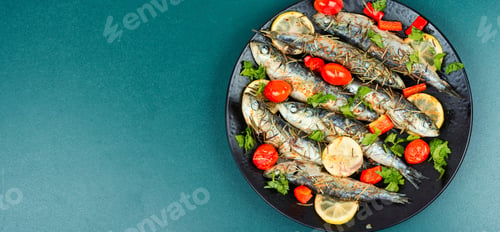 Preview: Baked sardine fish.
