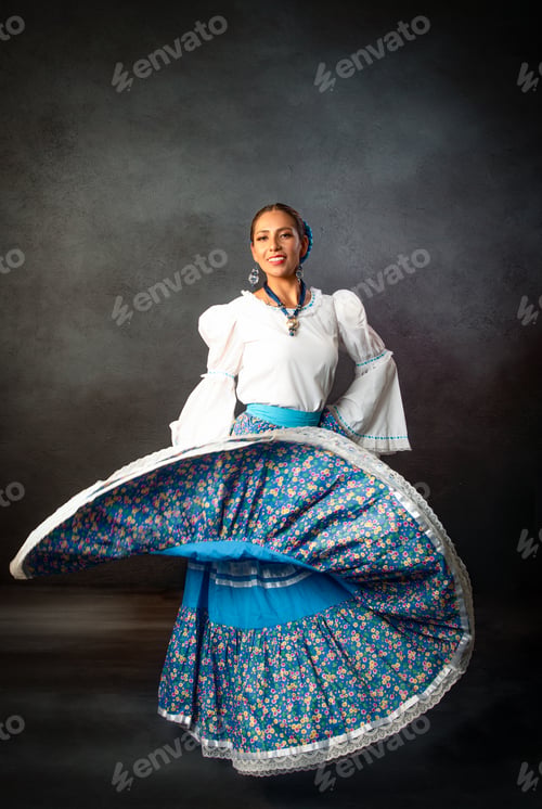 Preview: A woman in a blue skirt is dancing