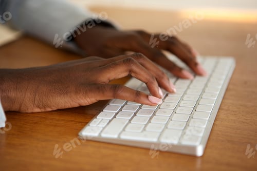 Preview: Close up female hands typing on computer keyboard