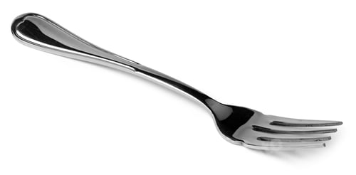 Preview: Silver dining fork isolated on white background