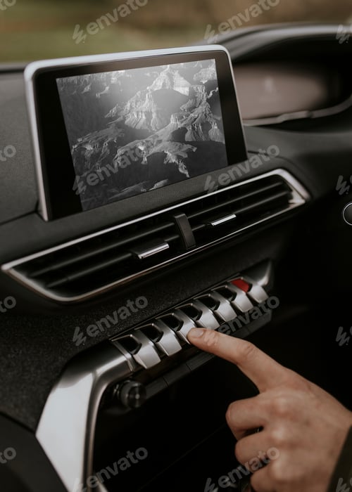 Preview: Car dashboard interior, digital device