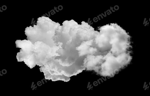 Preview: white clouds isolated on black