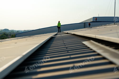 Preview: Professional engineer technician with safety helmet checking system