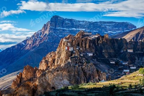 Preview: Dhankar monastry perched on a cliff in Himalayas, India
